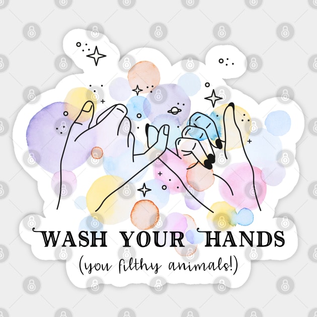 Wash your hands Sticker by missguiguitte